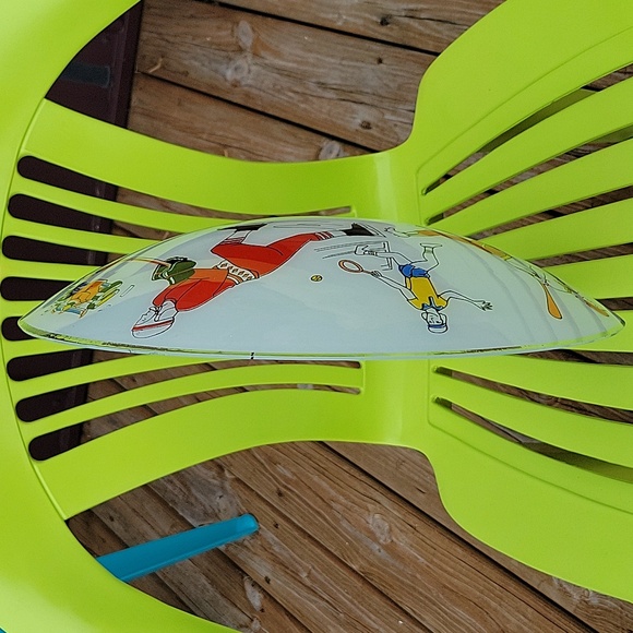 Vintage Sports Themed 15" Glass Ceiling Light Shade. Great Condition - Picture 9 of 16